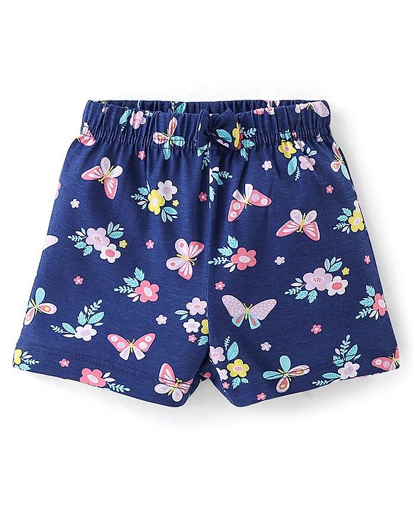 Babyhug Cotton Single Jersey Knit Shorts Floral Print Pack of 3- Multicolor