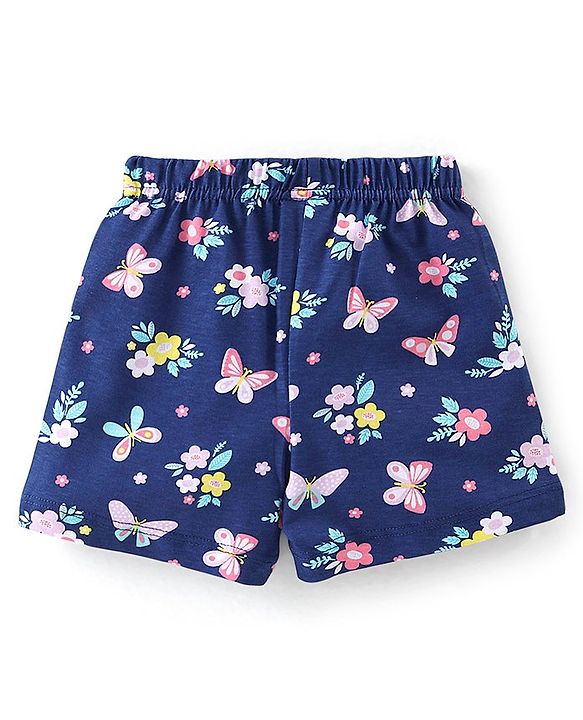 Babyhug Cotton Single Jersey Knit Shorts Floral Print Pack of 3- Multicolor