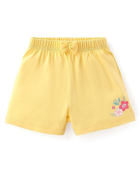 Babyhug Cotton Single Jersey Knit Shorts Floral Print Pack of 3- Multicolor