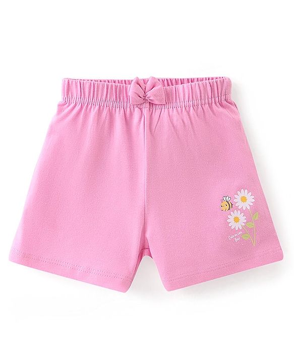 Babyhug Cotton Single Jersey Knit Shorts Floral & Polka Dot Print Pack of 3- Multicolor
