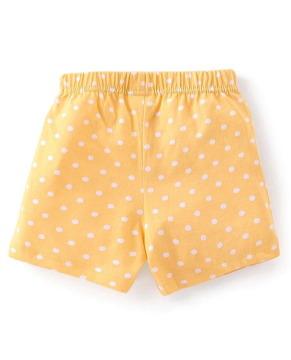 Babyhug Cotton Single Jersey Knit Shorts Floral & Polka Dot Print Pack of 3- Multicolor