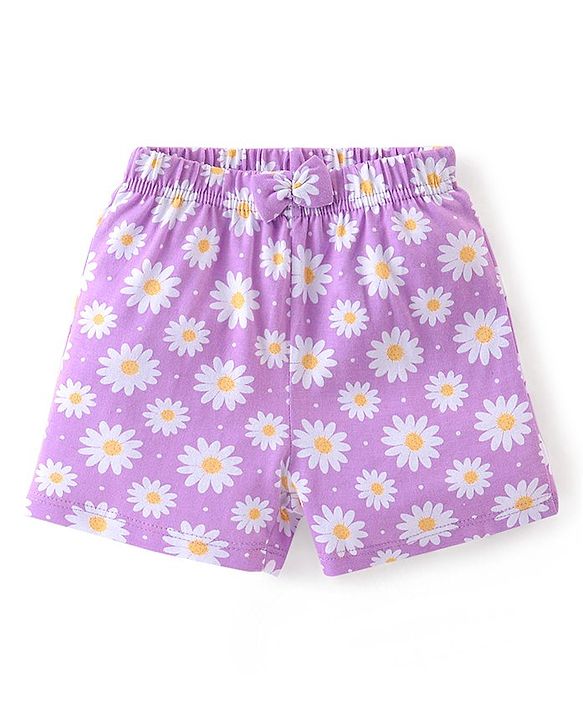 Babyhug Cotton Single Jersey Knit Shorts Floral & Polka Dot Print Pack of 3- Multicolor