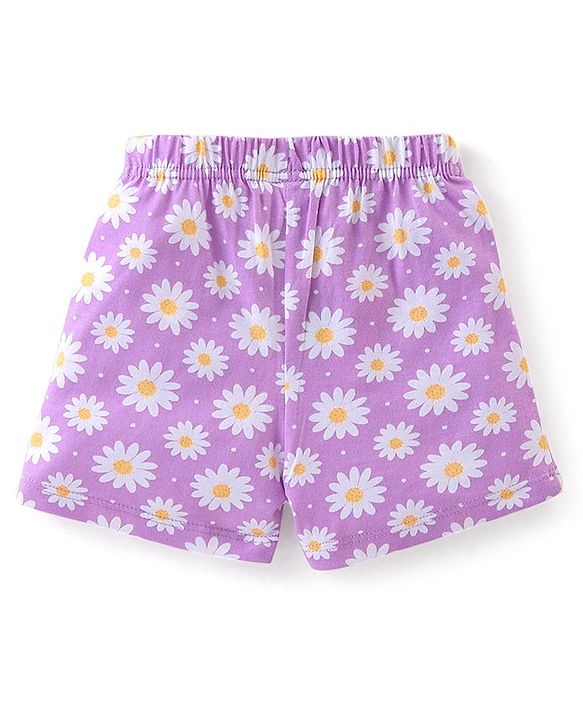 Babyhug Cotton Single Jersey Knit Shorts Floral & Polka Dot Print Pack of 3- Multicolor