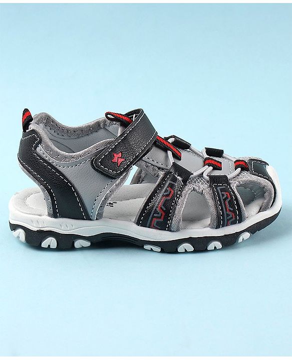 Cute Walk by Babyhug Velcro Closure Sandals - Black