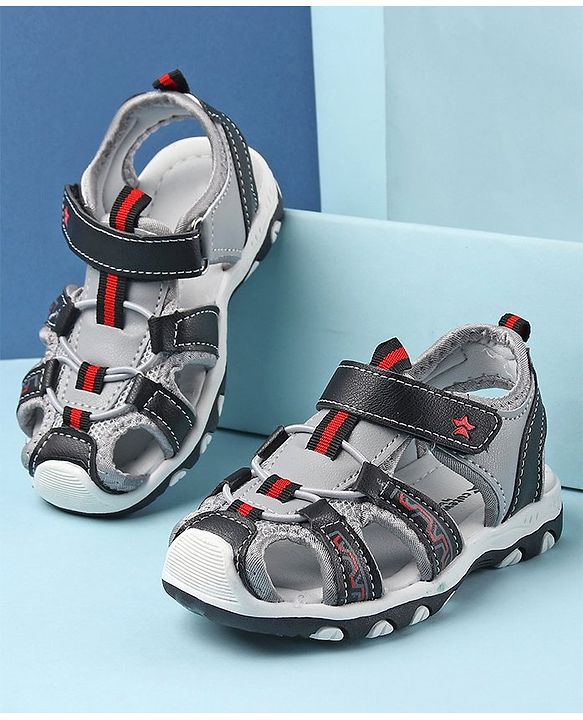 Cute Walk by Babyhug Velcro Closure Sandals - Black