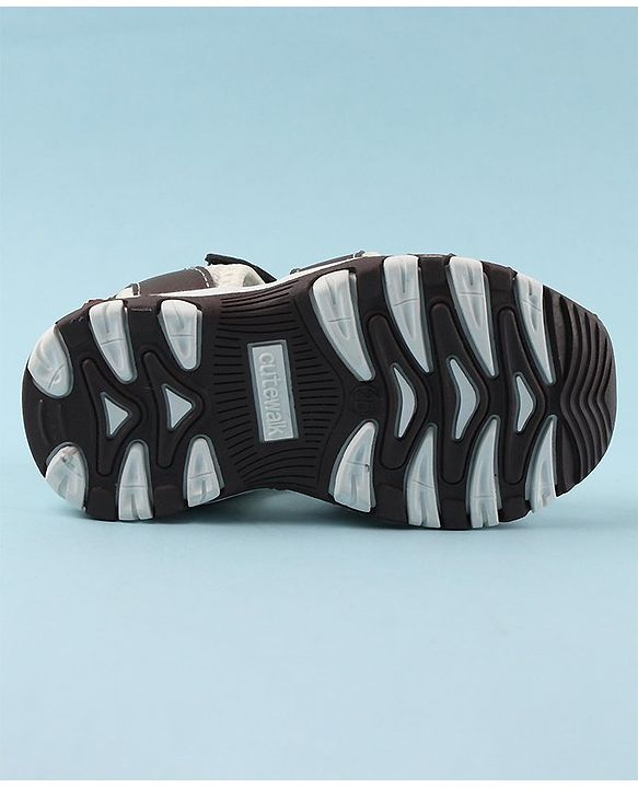 Cute Walk by Babyhug Sandals with Velcro Closure & Arrow Applique- Coffee Brown