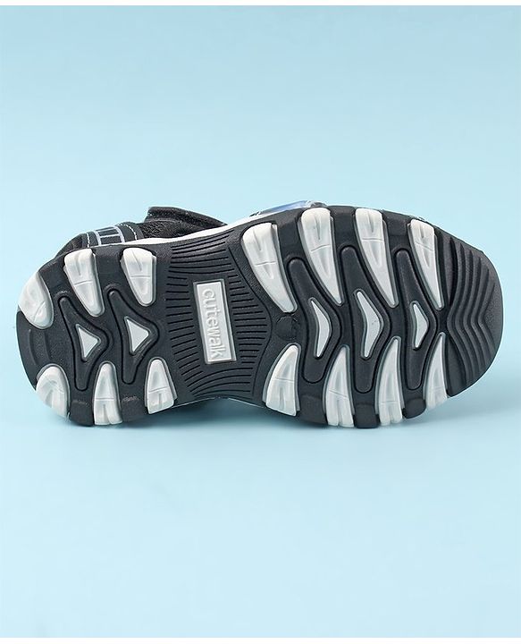 Cute Walk by Babyhug Sandals with Velcro Basketball Theme - Black
