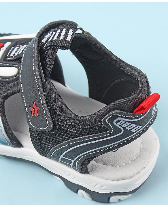 Cute Walk by Babyhug Sandals with Velcro Basketball Theme - Black