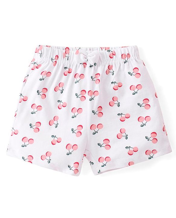 Babyhug Cotton Single Jersey Knit Shorts Polka Dot Print Pack of 3 - Pink Peach & White