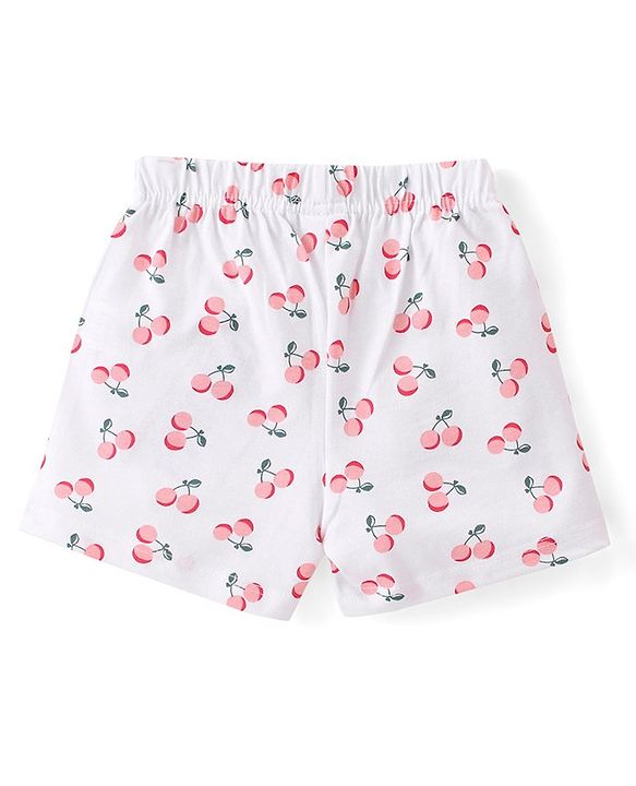 Babyhug Cotton Single Jersey Knit Shorts Polka Dot Print Pack of 3 - Pink Peach & White