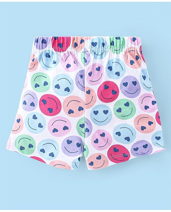 Babyhug Cotton Knit Shorts Floral Print Pack of 3- Multicolor