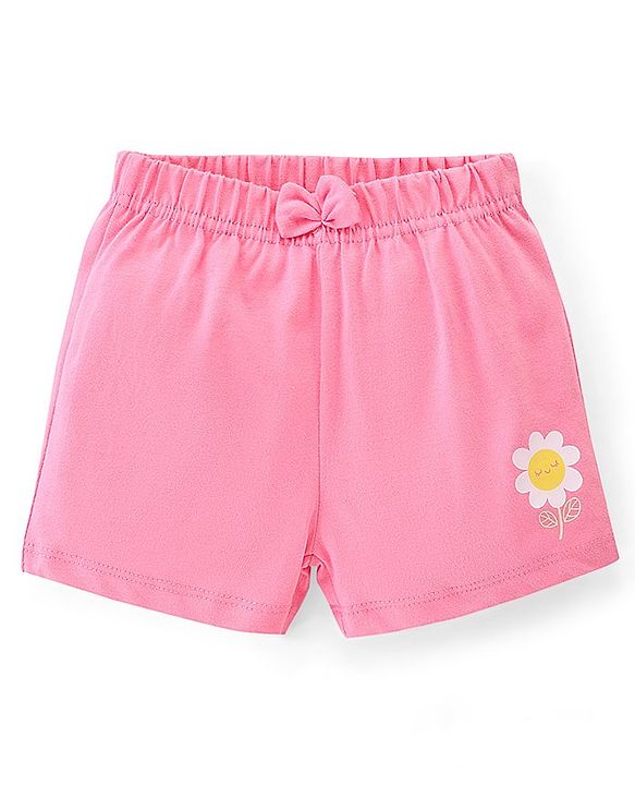 Babyhug Cotton Knit Shorts Floral Print Pack of 3 - Multicolour