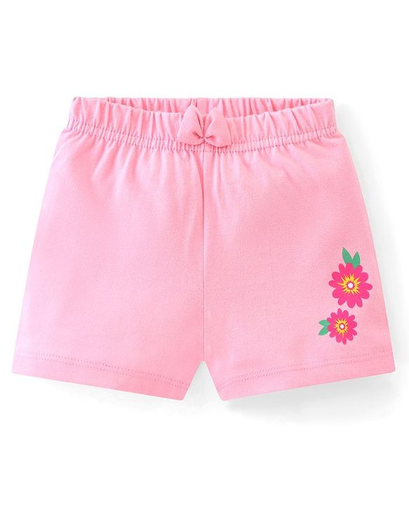 Babyhug Cotton Shorts with Floral Print Pack of 3 - Multicolour