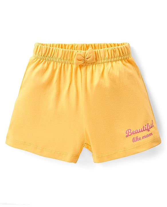 Babyhug Cotton Single Jersey Knit Shorts Polka Dot & Palm Tree Print Pack of 3 - Pink Peach & Yellow