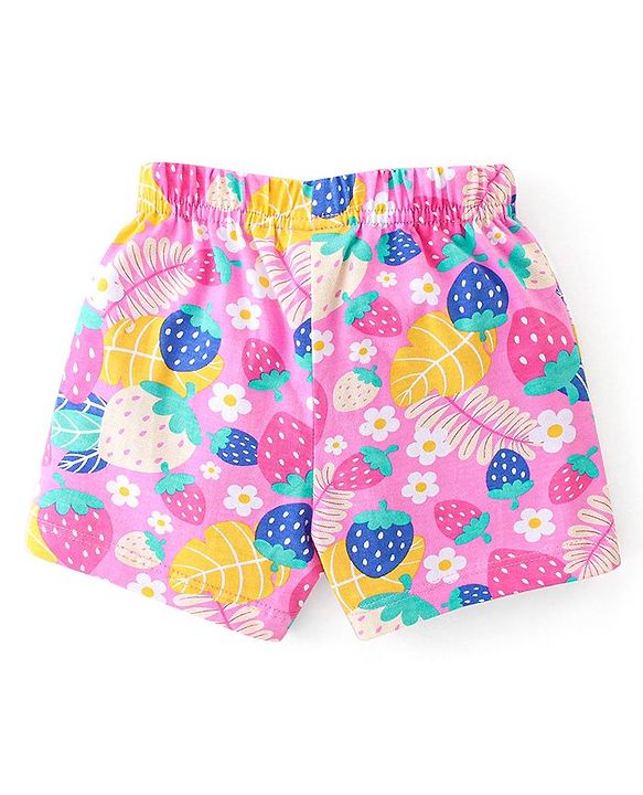 Babyhug Cotton  Knit Shorts Floral Print Pack of 3 - Multicolor
