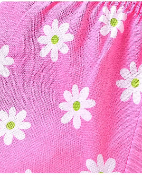 Babyhug Cotton Knit   Shorts Floral & Strawberry Print  Bow Applique Pack of 3 -  Multicolour
