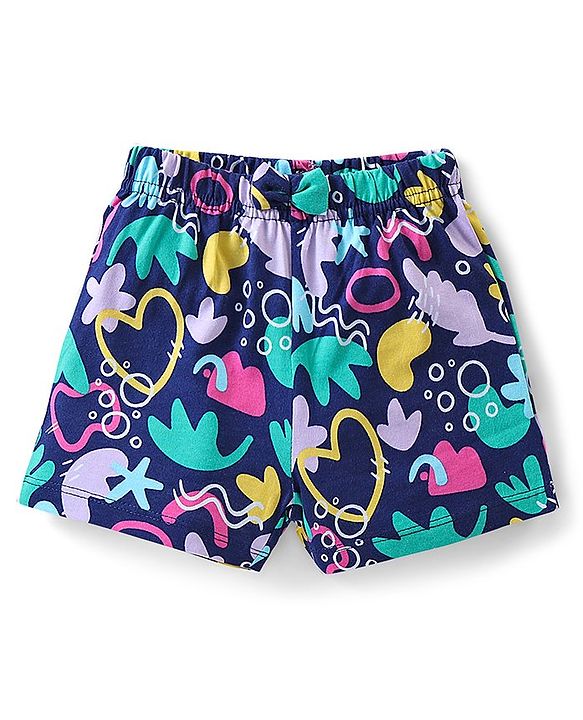 Babyhug Cotton Knit Shorts With Polka Dot Print & Bow Applique Pack of 3 - Multicolor