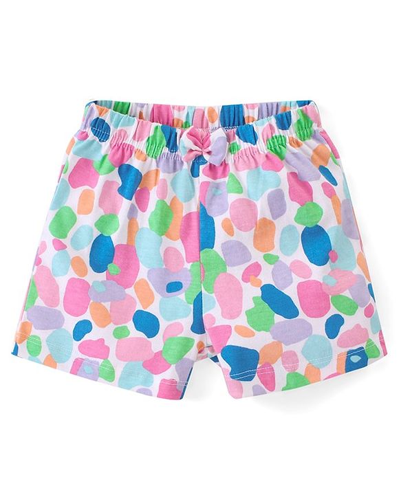 Babyhug Cotton Knit Shorts Polka Dot Print Pack of 3 - Multicolour