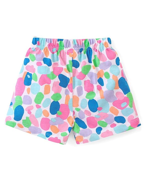 Babyhug Cotton Knit Shorts Polka Dot Print Pack of 3 - Multicolour