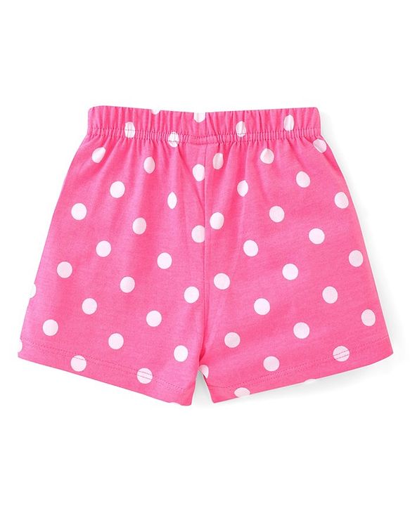 Babyhug Cotton Knit Shorts Polka Dot Print Pack of 3 - Multicolour