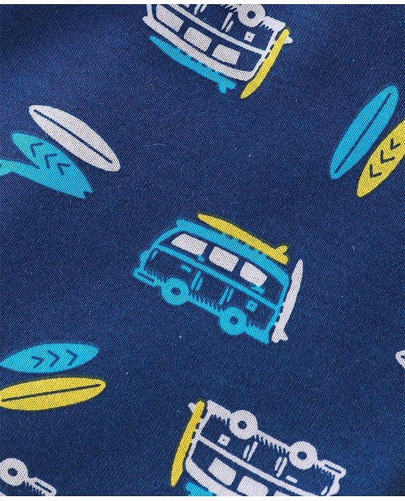 Babyhug Cotton Knit Shorts Beach Print Pack of 3 - Yellow Blue & Green