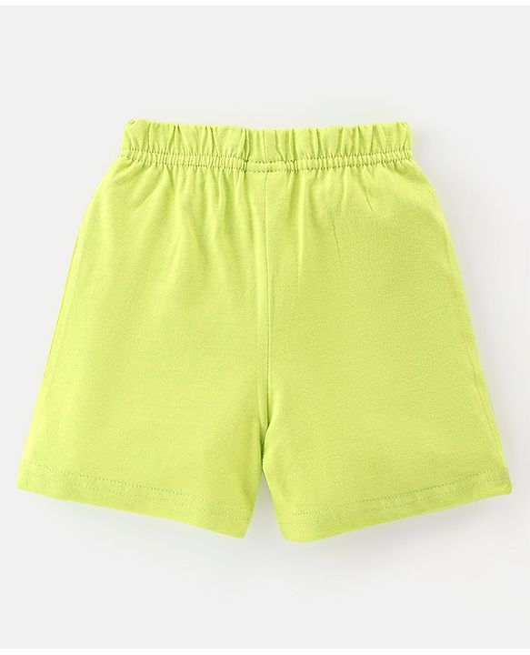 Babyhug Cotton Single Jersey Knit Shorts Striped & Camouflage Print Pack Of 3 - Blue White & Green