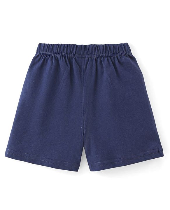 Babyhug Cotton Single Jersey Knit Shorts Stripes & Fox Print Pack Of 3 - Blue White & Orange