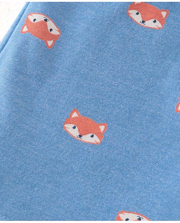 Babyhug Cotton Single Jersey Knit Shorts Stripes & Fox Print Pack Of 3 - Blue White & Orange
