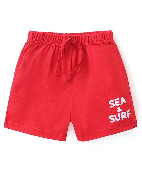Babyhug Cotton Knit Shorts Surfboard Print Pack of 3 - Multicolour