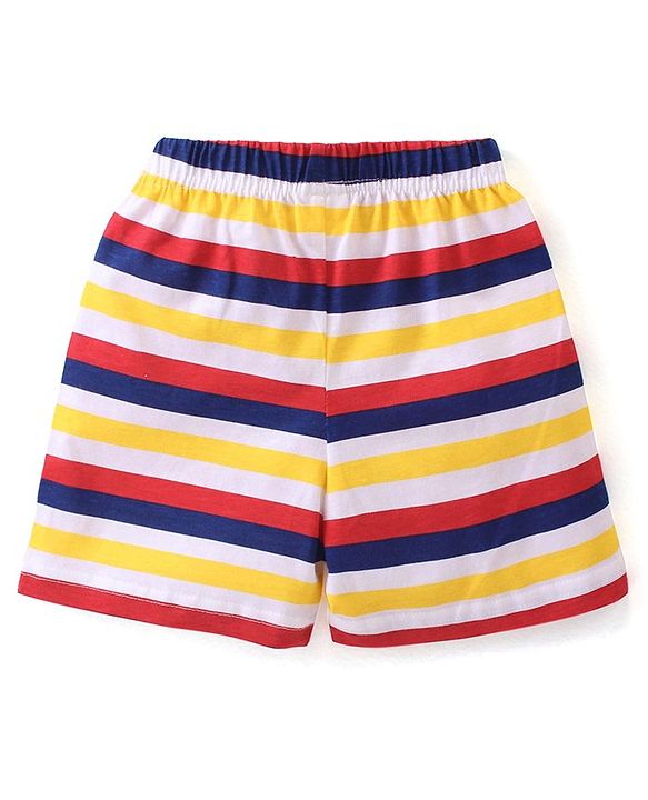 Babyhug Cotton Knit Shorts Surfboard Print Pack of 3 - Multicolour