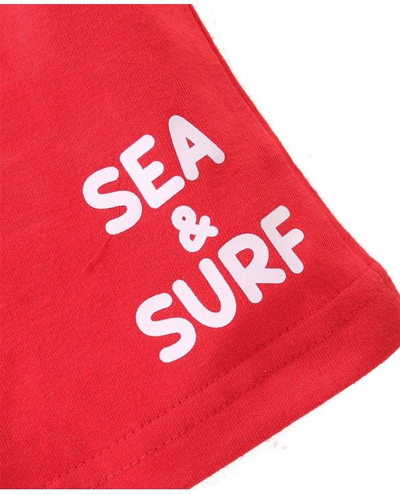 Babyhug Cotton Knit Shorts Surfboard Print Pack of 3 - Multicolour