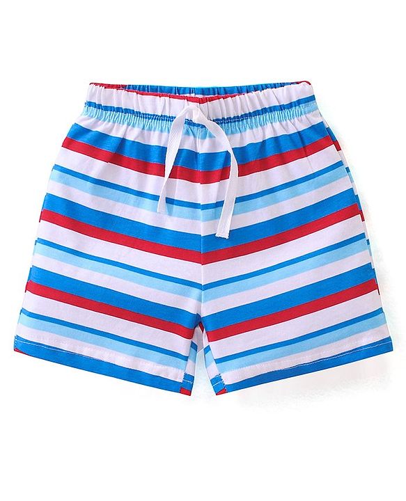 Babyhug Cotton Knit Shorts With Boat Print Pack of 3 - Multicolour
