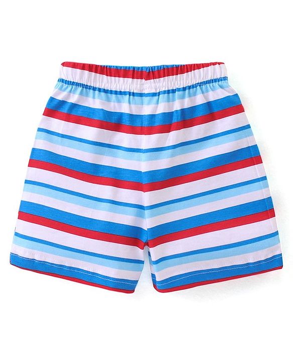 Babyhug Cotton Knit Shorts With Boat Print Pack of 3 - Multicolour