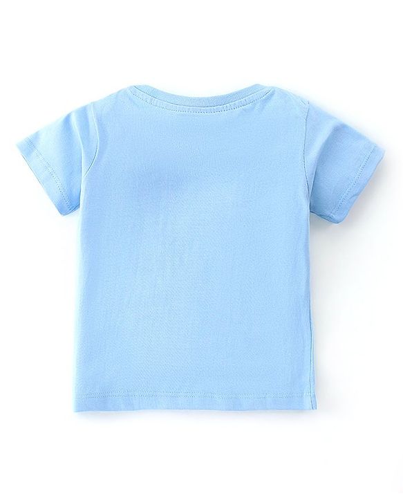 Babyhug Cotton Knit Half Sleeves Dino & Text Printed T-Shirts Pack of 3 - Blue & Yellow