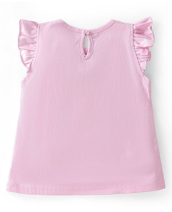 Babyhug 100% Cotton Knit Frill Sleeves Top With Floral Print Pack Of 3 - Multicolor