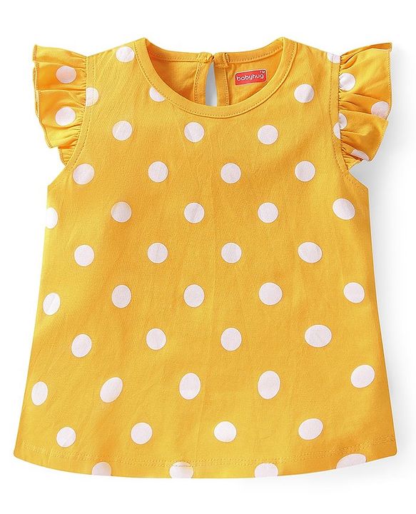 Babyhug 100% Cotton Knit Frill Sleeves Top With Floral Print Pack Of 3 - Multicolor