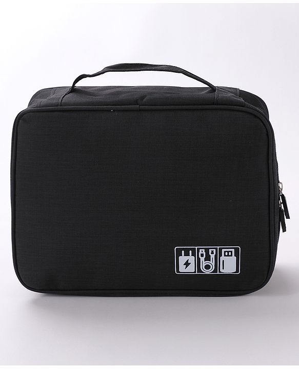 Babyhug Multifunctional Portable Travel Toiletry Bag with Straps - Black