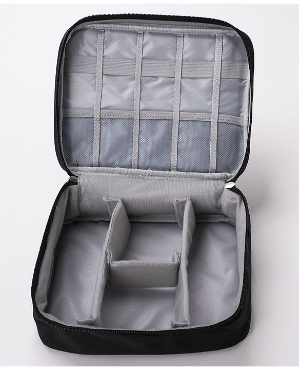Babyhug Multifunctional Portable Travel Toiletry Bag with Straps - Black