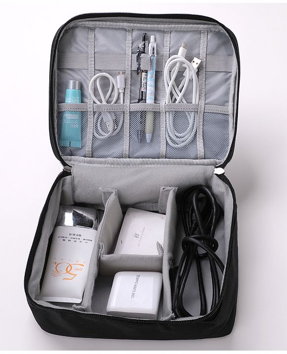 Babyhug Multifunctional Portable Travel Toiletry Bag with Straps - Black
