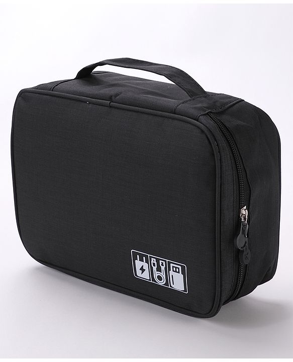 Babyhug Multifunctional Portable Travel Toiletry Bag with Straps - Black