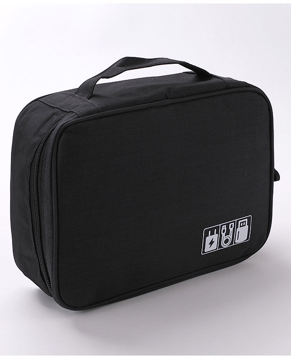 Babyhug Multifunctional Portable Travel Toiletry Bag with Straps - Black