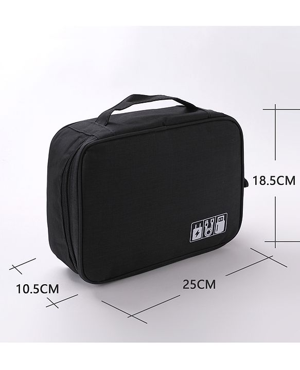 Babyhug Multifunctional Portable Travel Toiletry Bag with Straps - Black