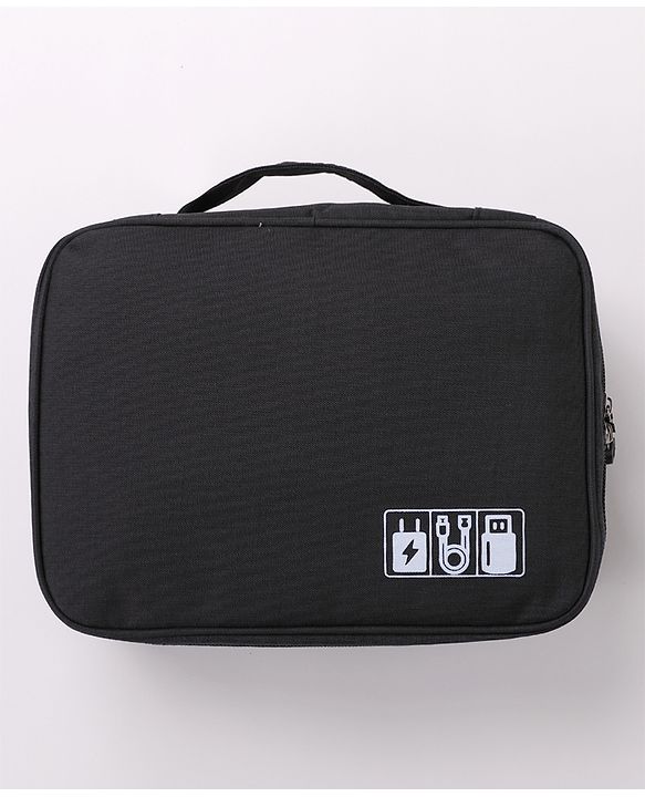 Babyhug Multifunctional Portable Travel Toiletry Bag with Straps - Black