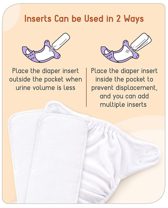 Babyhug Free Size Reusable Cloth Diaper with 2 Smart Dry Inserts Combo Robot Print- Teal Blue