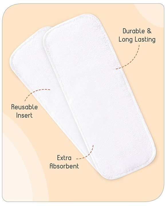 Babyhug Free Size Reusable Cloth Diaper with 2 Smart Dry Inserts Combo Robot Print- Teal Blue