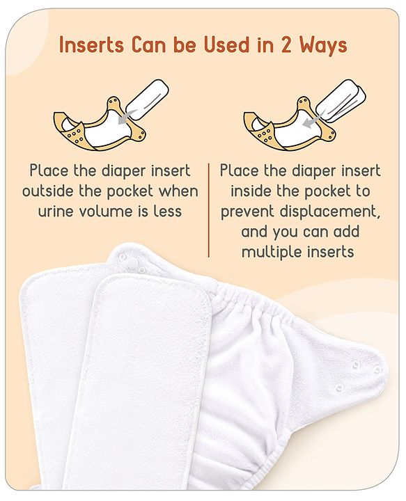 Babyhug Free Size Reusable Cloth Diaper with 2 Smart Dry Inserts Combo Robot Print- Teal Blue
