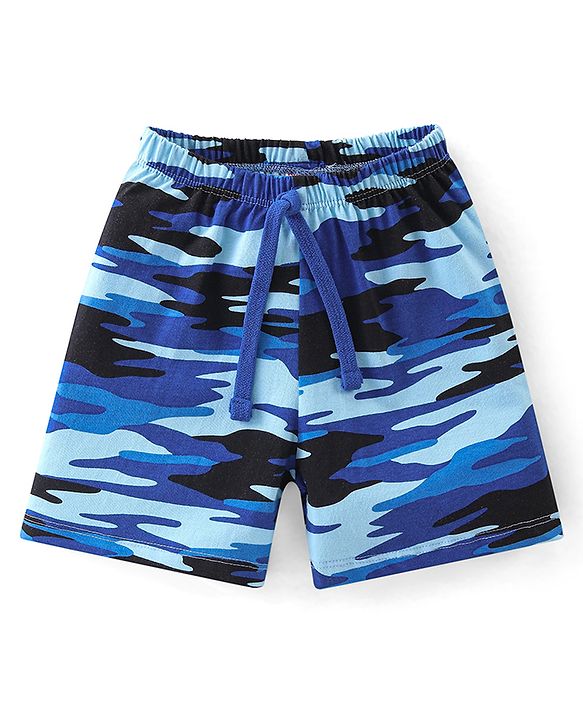 Babyhug Cotton Knit Shorts Camouflage Print Pack of 3- Multicolor
