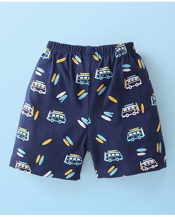 Babyhug Cotton Knit  Striped Shorts Pack of 3 - Multicolour