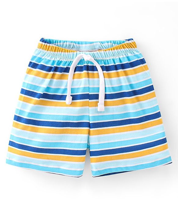 Babyhug Cotton Knit Shorts With Football Print Pack of 3 - Multicolour