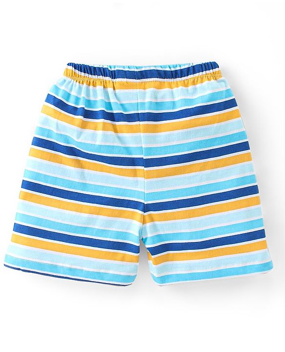 Babyhug Cotton Knit Shorts With Football Print Pack of 3 - Multicolour